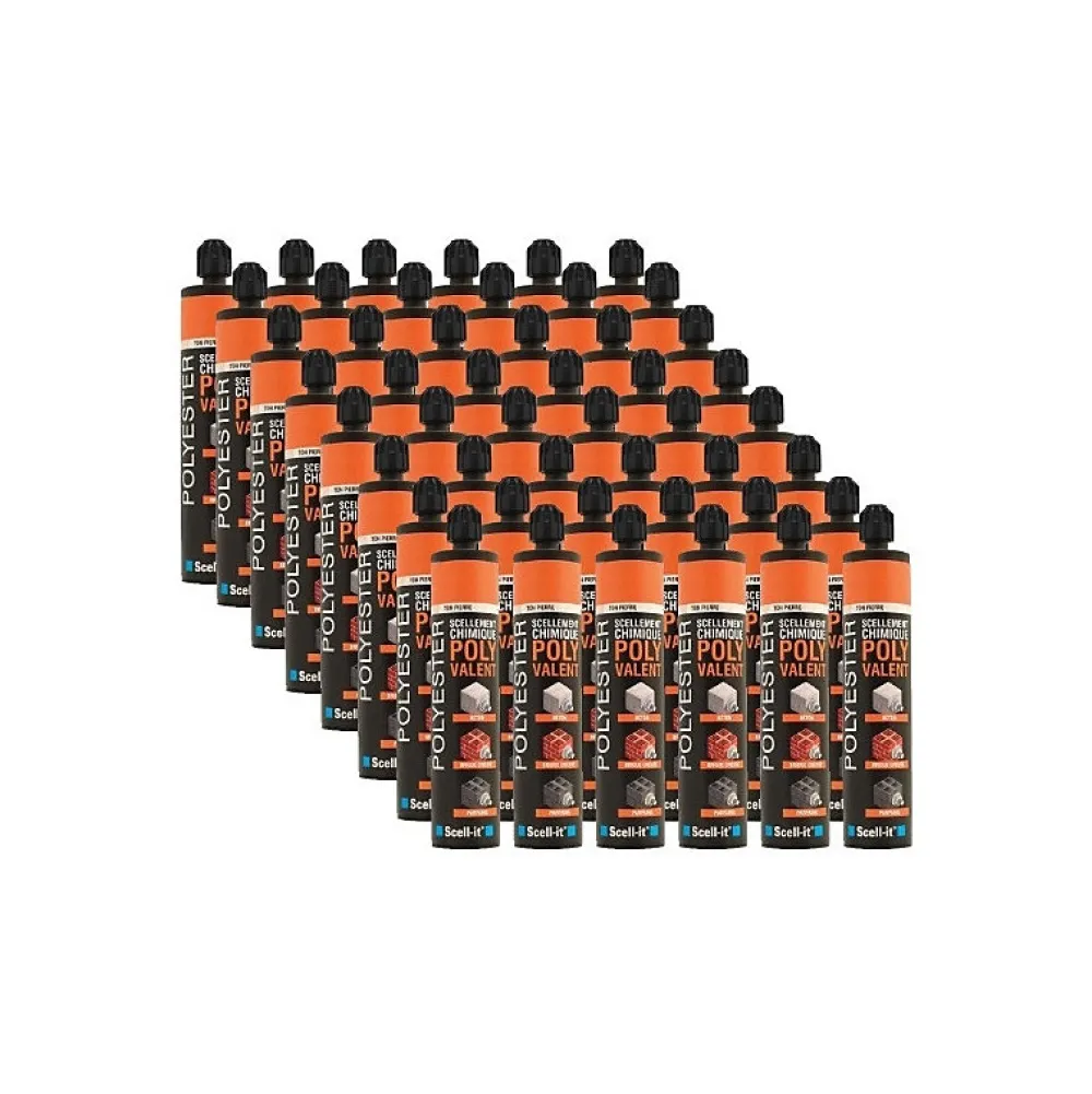 Scell-It Cheville Scellement Chimique-Cartouches scellement chimique ton gris béton Polyvalent F 300ml