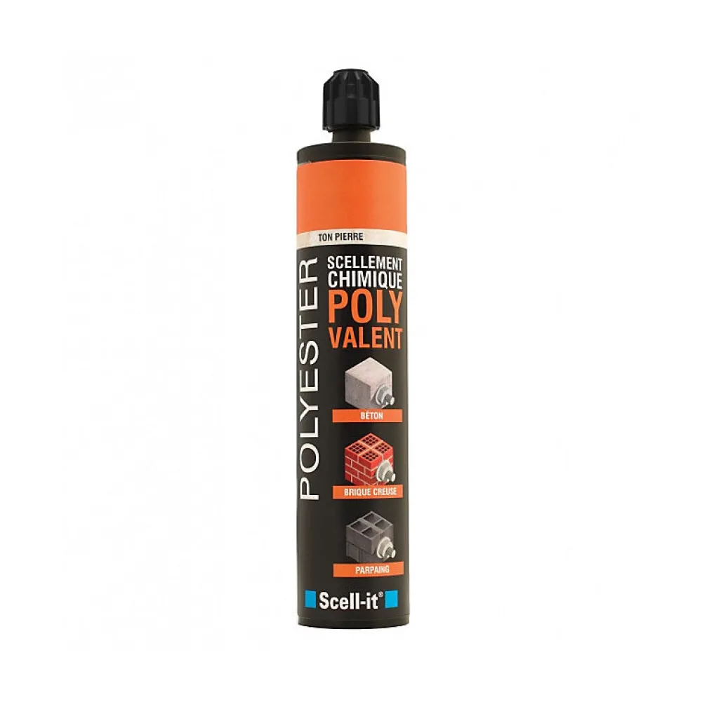 Scell-It Cheville Scellement Chimique-Cartouches scellement chimique ton gris béton Polyvalent F 300ml