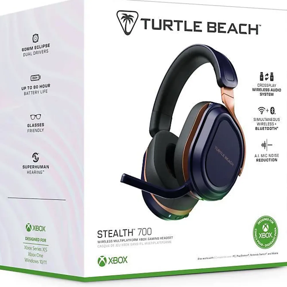 Turtle Beach Casque gaming sans fil - Stealth 700X (Gen3) - Cobalt - Xbox, PS5, PS4, PC, mobile, 60mm, Bluetooth, 80h
