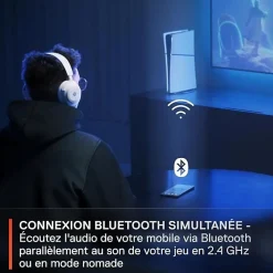 Steelseries Enceinte, Écouteur Et Casque-Casque Micro Gaming sans fil Arctis Nova 7P pour PS PC Mac Nintendo Switch Oculus Quest 2 et Android Blanc