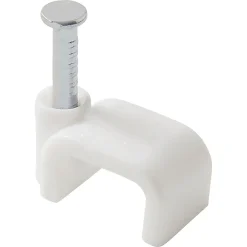 Diall Fixation Et Raccordement Du Câble-25 cavaliers plats en nylon pour câble de 2 x 0,75 mm² blanc