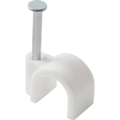 Diall Fixation Et Raccordement Du Câble-25 cavaliers ronds en nylon ø 8 à 9 mm blanc