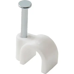 Diall Fixation Et Raccordement Du Câble-100 cavaliers ronds en nylon ø 7 mm blanc