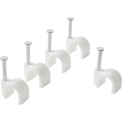 Diall Fixation Et Raccordement Du Câble-100 cavaliers ronds en nylon ø 8 à 9 mm blanc