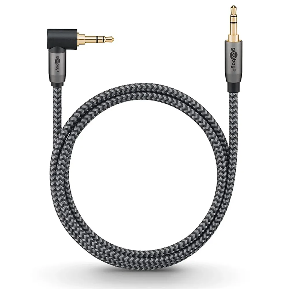 Goobay Câble audio Jack 3.5 coudé 90 or 50cm