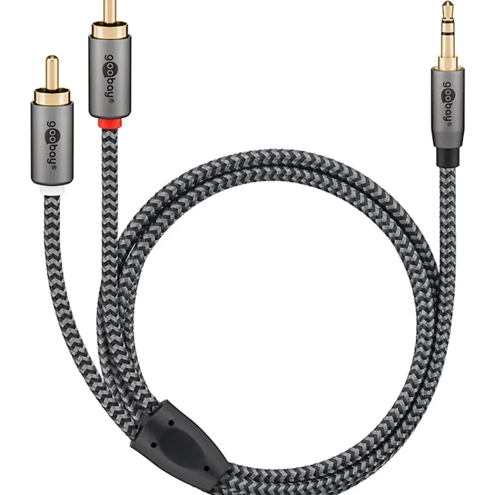 Goobay Câble audio Jack 3.5 2 RCA mâles 50cm