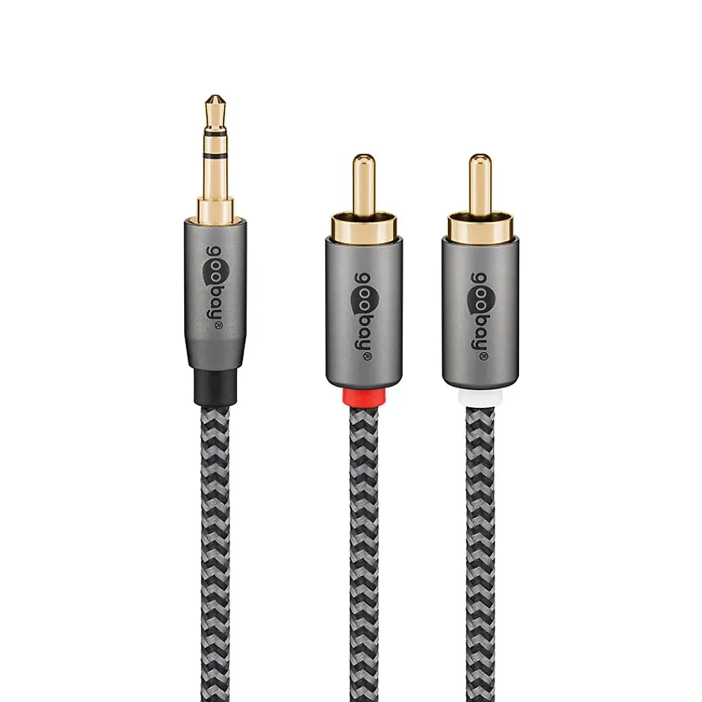 Goobay Câble audio Jack 3.5 - 2 RCA mâles 2 m