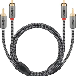 Goobay Câble audio 2 RCA mâles gold noir 5 m
