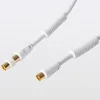 Blyss Câble Et Connectique Tv-Câble coaxial Mâle / Femelle + adaptateur Mâle / Mâle blanc Or, 10 m