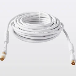 Blyss Câble Et Connectique Tv-Câble coaxial Mâle / Femelle + adaptateur Mâle / Mâle blanc Or, 10 m