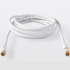 Blyss Câble Et Connectique Tv-Câble coaxial Mâle / Femelle + adaptateur Mâle / Mâle blanc Or, 3 m