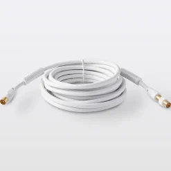 Blyss Câble coaxial Mâle / Femelle + adaptateur Mâle / Mâle blanc Or, 5 m