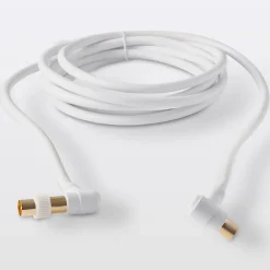 Blyss Câble coaxial Mâle / Femelle + adaptateur Mâle / Mâle coudé blanc Or, 3 m