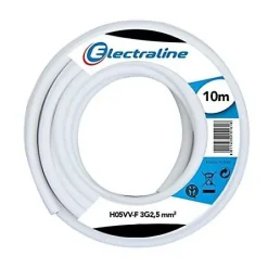 Notre Selection Gaine Électrique-Câble domestique H05VV-F blanc 2,5mm² 10m - ELECTRALINE - 20607085J