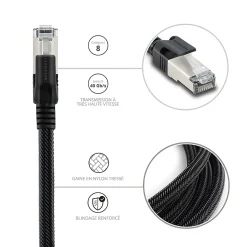 Metronic Câble Ethernet RJ45 CAT 8 mâle/mâle tressé - S/FTP 10 m - 395631