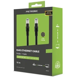 Metronic Câble Ethernet RJ45 CAT 8 mâle/mâle tressé - S/FTP 10 m - 395631