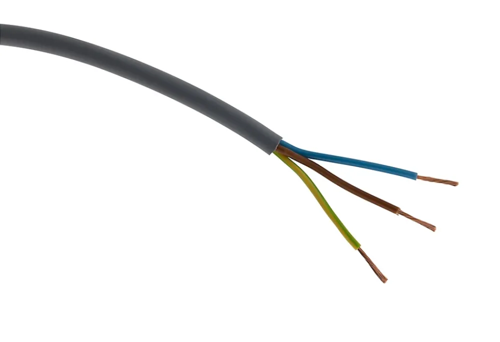 Zenitech Câble électrique H05VV-F 3G1,5mm² gris - 200m -
