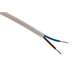 Zenitech Câble électrique H05VV-F 2x1,5mm² blanc - 50m -