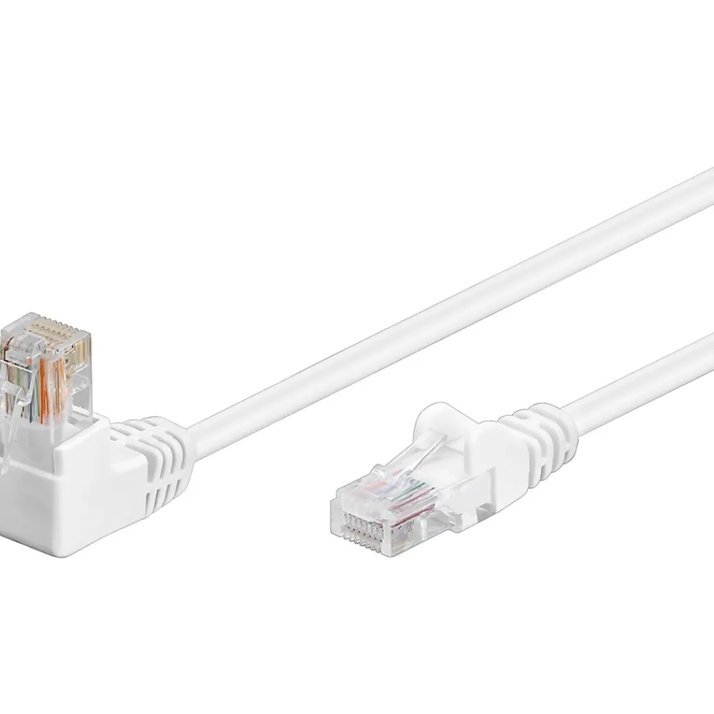 Goobay Câble Et Connectique Réseau-Câble RJ45 Cat5e coudé blanc 25cm