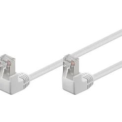 Goobay Câble RJ45 Cat5e coudé blindé blanc 25cm