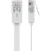 Goobay Câble Et Connectique Réseau-Câble RJ45 Cat6 2m non Blindé plat Blanc