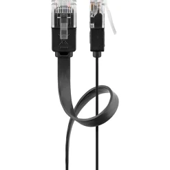 Goobay Câble RJ45 Cat6 15m non Blindé plat Noir