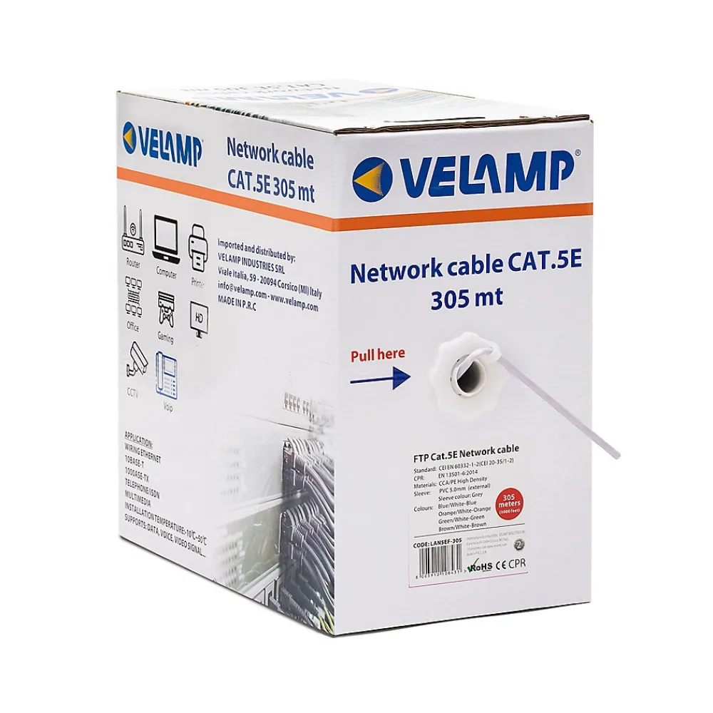 Velamp Câble réseau CAT5E FTP 305mt en Pull box. Certifié CPR
