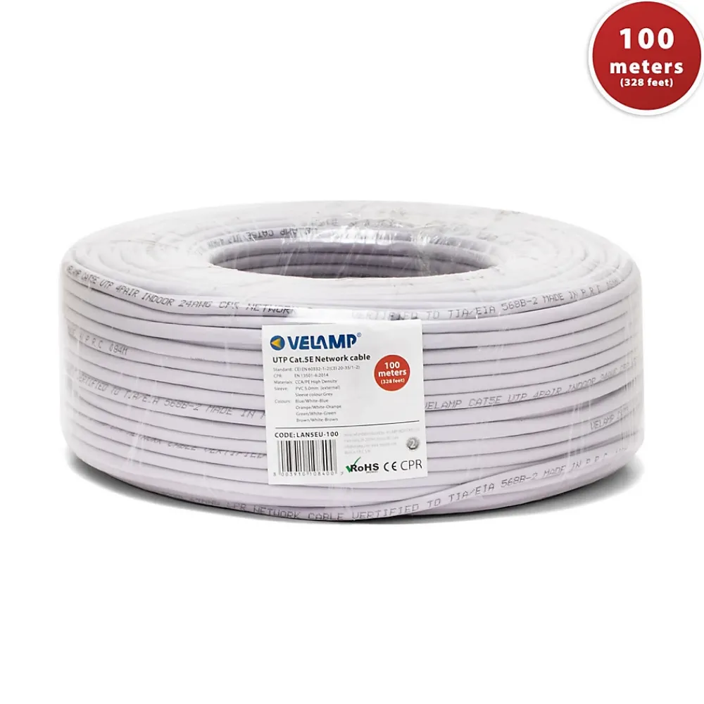Velamp Câble Et Connectique Réseau-Câble réseau CAT5E UTP 100mt en bobine, certifié CPR