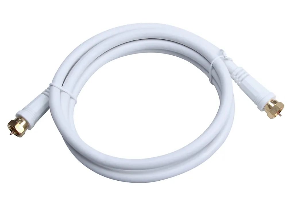 Blyss Câble Type F Mâle / Mâle blanc, Doré , 1.5 m
