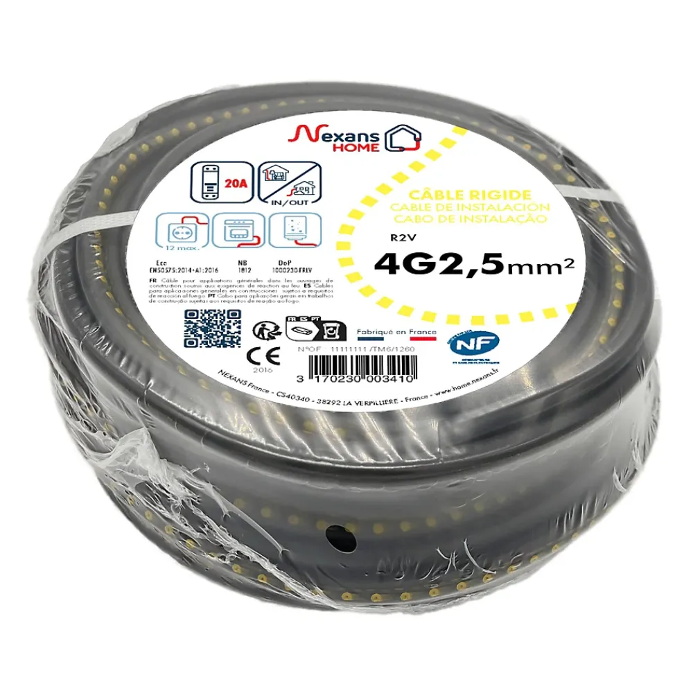 Nexans Câble Et Fil D’Installation-Câble U-1000 R2V 4G 2.5C 50 m
