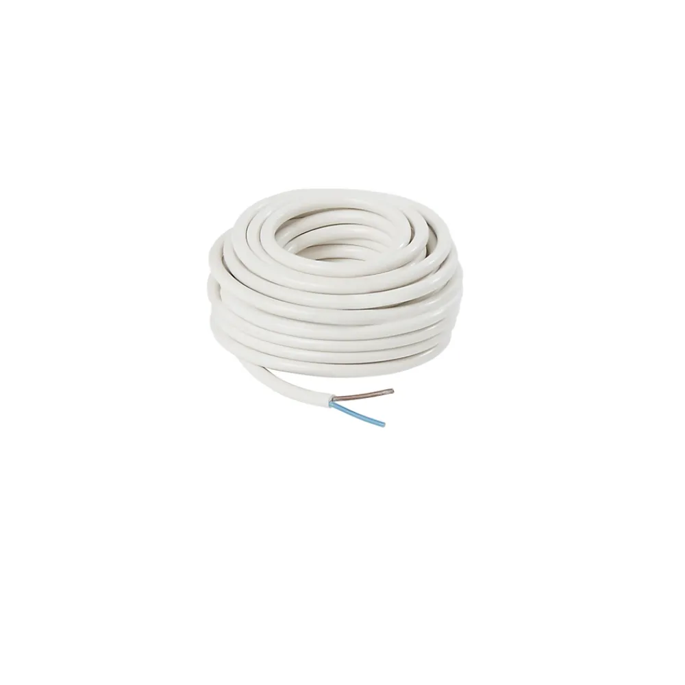 Nexans Câble 2X1,5 mm² H05VVF blanc couronne 10m