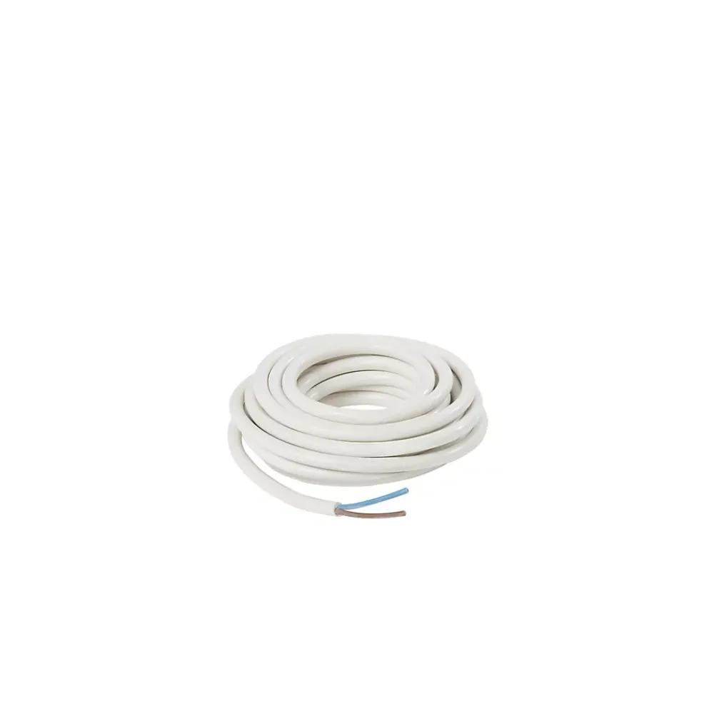 Nexans Câble, Fil Et Cordon D'Alimentation-Câble 2X1,5 mm² H05VVF blanc couronne 5m