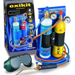 Kemper Chalumeau Bi-Gaz Oxygène Propane Pro 3300-C : Kit Complet Soudage & Brasage, Coupe Acier 5 mm, Détendeurs, Manomètres
