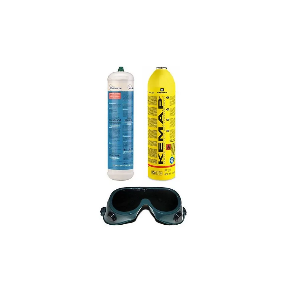 Kemper Lampe À Souder-Chalumeau Bi-Gaz Oxygène Propane Pro 3300-C : Kit Complet Soudage & Brasage, Coupe Acier 5 mm, Détendeurs, Manomètres