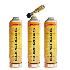 Kemper Chalumeau de soudure à gaz Flamme + 3 Cartouches de gaz 330gr