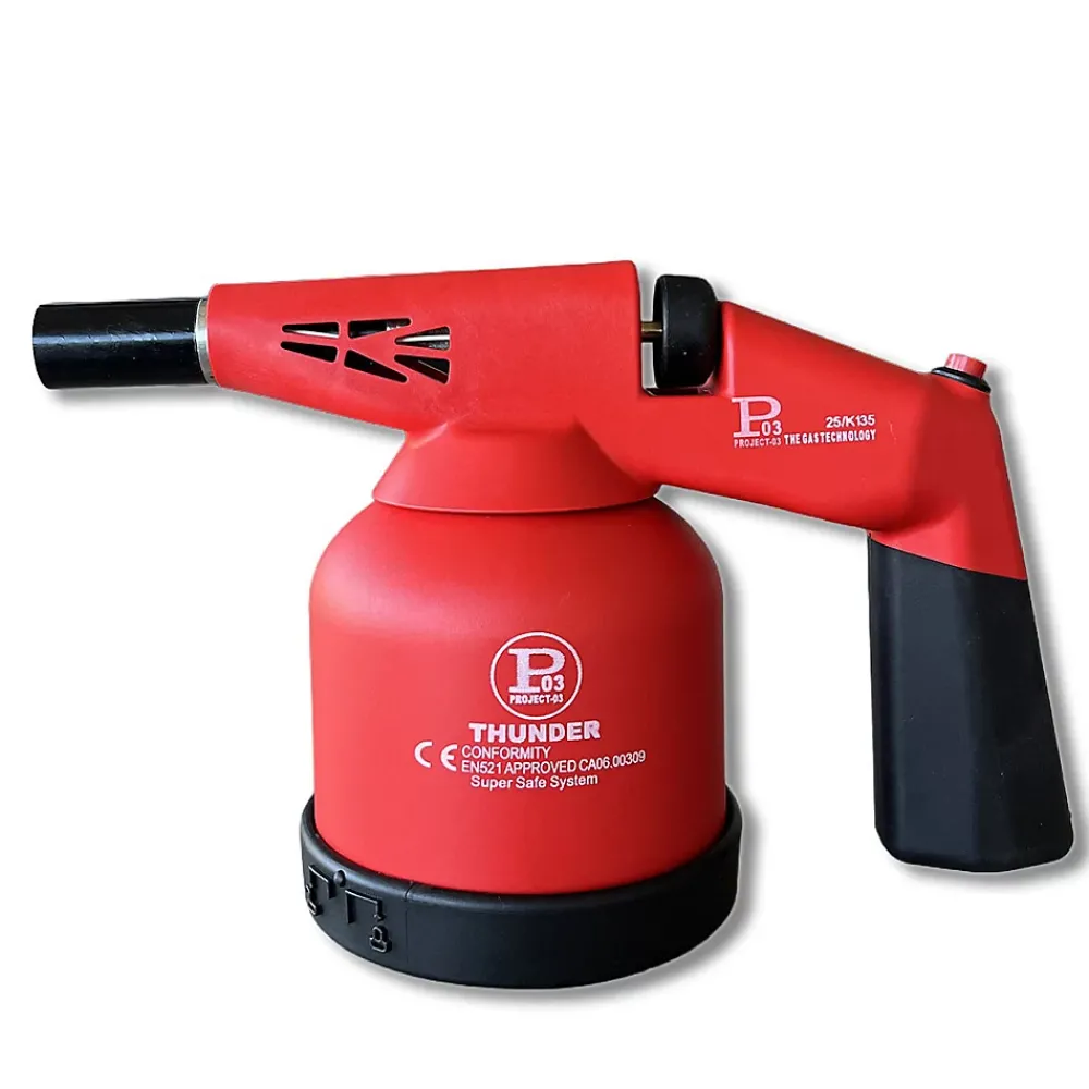 Proweltek Chalumeau gaz 1.7kW Allumage piezo + 4 Cartouches gaz