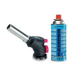 Kemper Chalumeau à gaz Multi-usages Soudure Brasage Cuisine + Cartouche de gaz butane 227gr