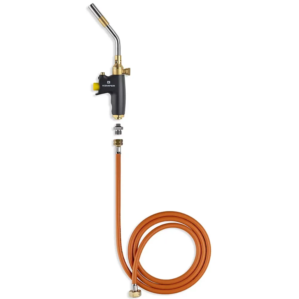 Kemper Chalumeau à gaz Tuyau 2m Connexion directe sur Bouteille Gaz Flamme Réglable Piezo