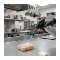 Proweltek Lampe À Souder-Chalumeau à gaz 180W - 360-C + Cartouche gaz butane 227gr - Chalumeau de cuisine Allumage auto piezo flamme réglable