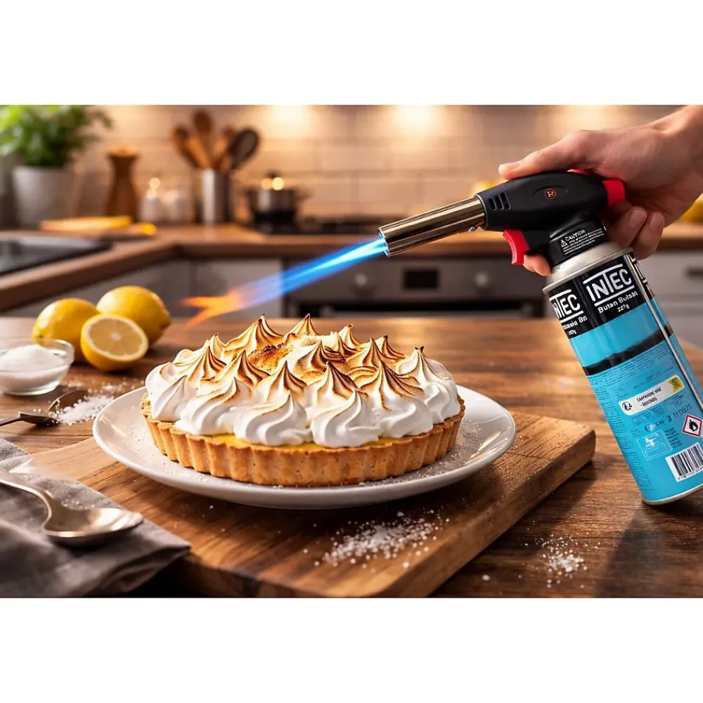 Proweltek Lampe À Souder-Chalumeau à gaz 180W - 360-C + Cartouche gaz butane 227gr - Chalumeau de cuisine Allumage auto piezo flamme réglable