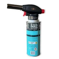 Proweltek Lampe À Souder-Chalumeau à gaz 180W - 360-C + Cartouche gaz butane 227gr - Chalumeau de cuisine Allumage auto piezo flamme réglable