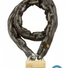 Thirard Chaîne acier cémenté zingué à clé Loops, moto, barrières, diamètre 8mm, 0.9m, gaine PVC, cadenas, 3 clés -