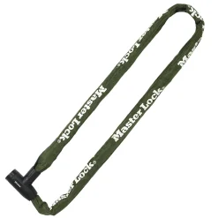 Master Lock Chaîne antivol en acier avec revêtement nylon 1 m x Ø 8 mm - Serrure à clé (4 clés)