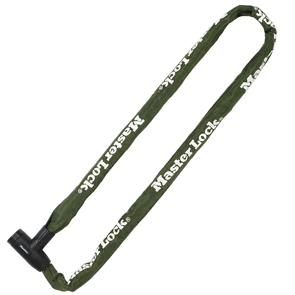 Master Lock Chaîne antivol en acier avec revêtement nylon 1 m x Ø 8 mm - Serrure à clé (4 clés)