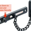 Deko Loquet, Targette Et Moraillon De Porte-Chaîne de sécurité pour porte étroite, butée de porte à ressort, antivol, avec vis, acier inoxydable, finition noir mat