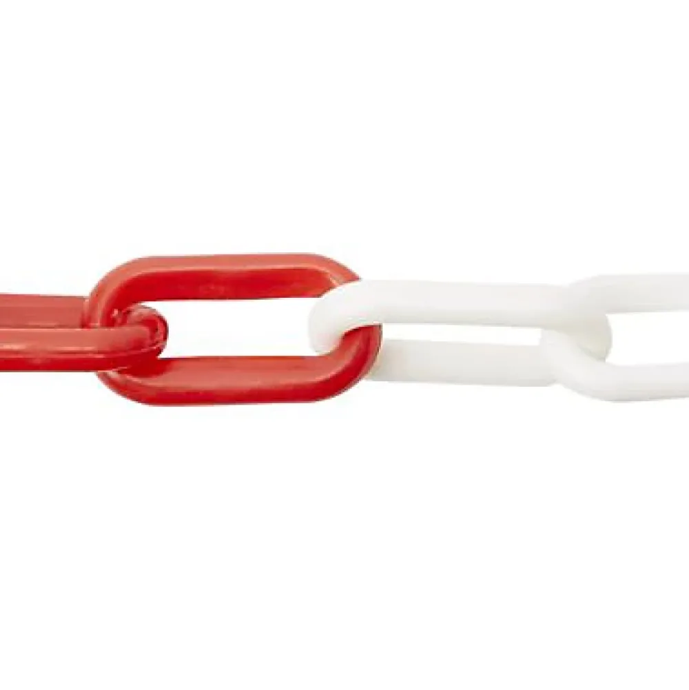 Diall Chaîne-Chaîne de signalisation rouge et blanche ø8 mm, vendue au mètre linéaire