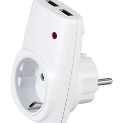 Horoz Electric Accessoire Smartphone Et Tablette-Chargeur Prise 16A + 2 USB 2.1A blanc