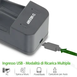 Velamp Chargeur rapide à 2 canaux pour batteries lithium-ion