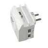 Enexo Chargeur universel 2 USB 1 prise 2 ports + Terre 16A