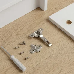 Diall Charnière invisible key hole acier nickelé pour porte Ø26 mm 92°, lot de 2